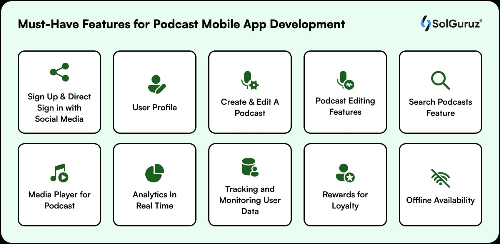 must have features for podcast mobile app development