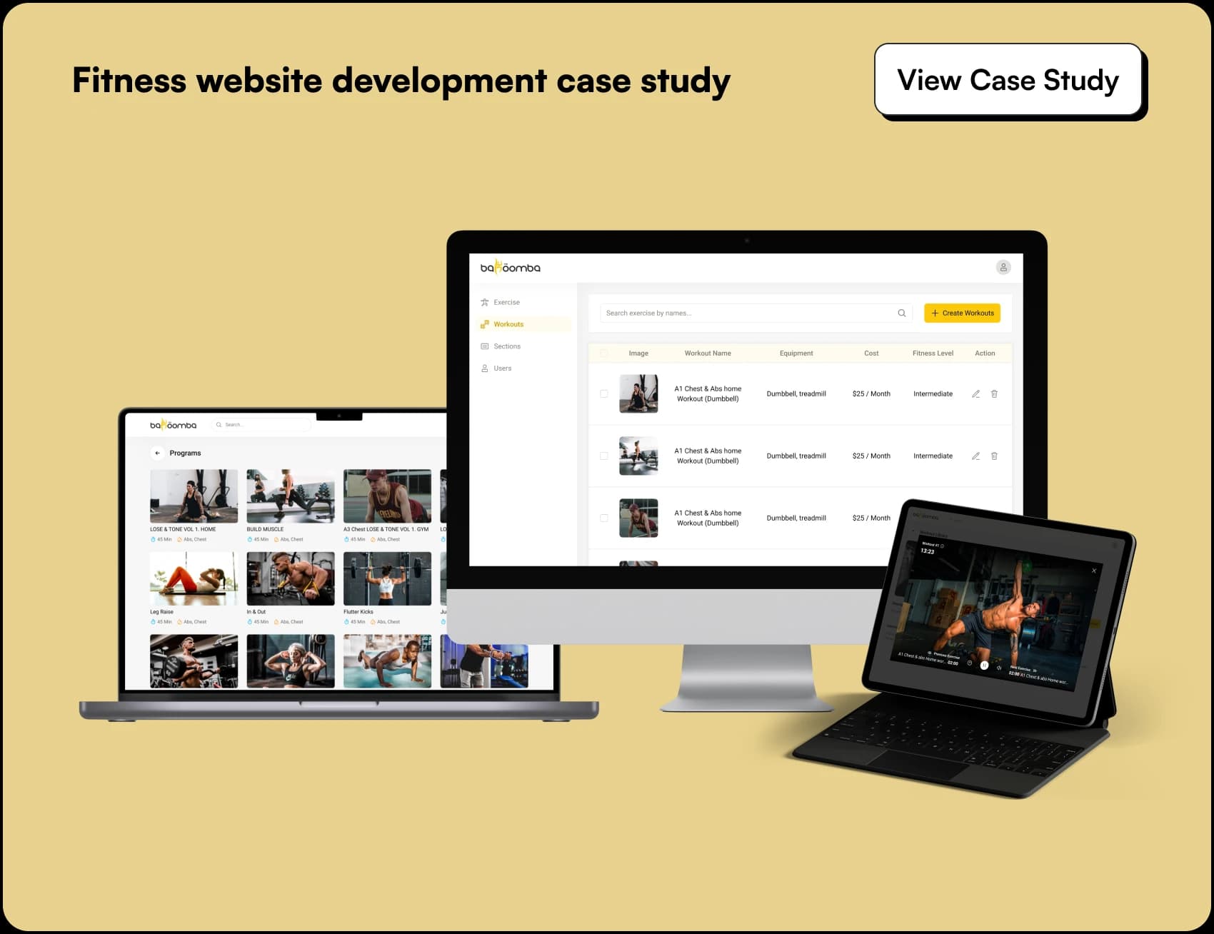 Fitness website and mobile app development case study