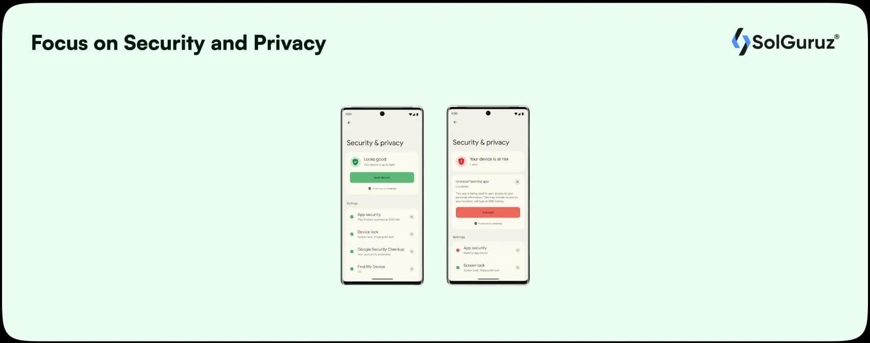 focus on security and privacy
