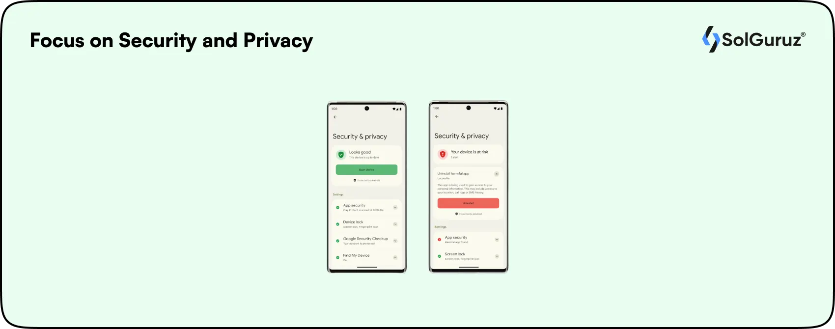focus on security and privacy